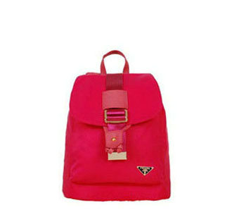 2014 Prada nylon drawstring backpack bag BZ1562 rosered